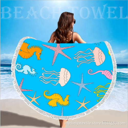Spot Customizable Microfiber Thick Round Beach Towel 150 150cm Wholesale